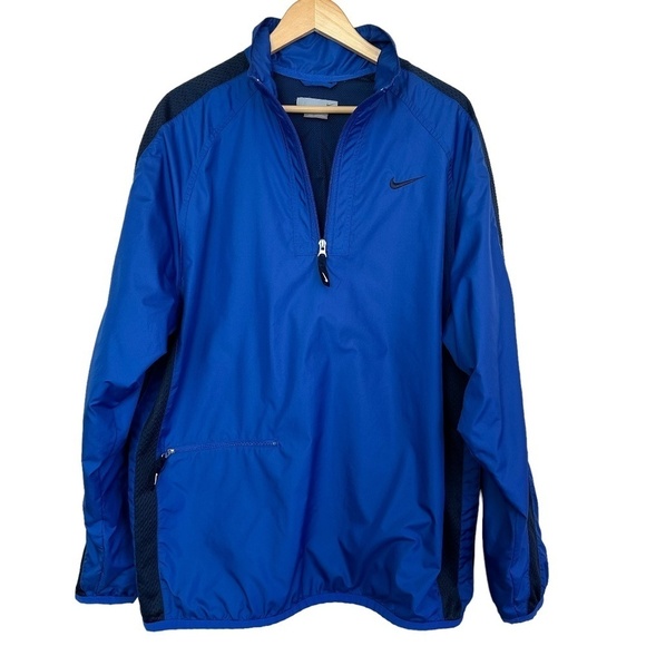 NIKE Y2K Windbreaker Jacket Warm up Mens Size XL Long Sleeve 1/4 Zip Pullover - Picture 1 of 16